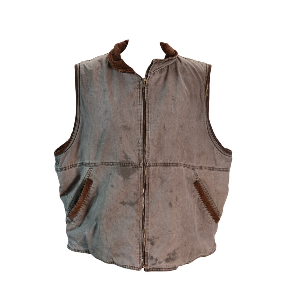 Wrangler Hero Sherpa Lined Work Vest Outdoor Fall Brown‎ Canvas Men's XL Utility